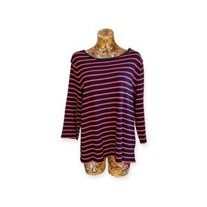 Talbots top blue striped XL long sleeve casual